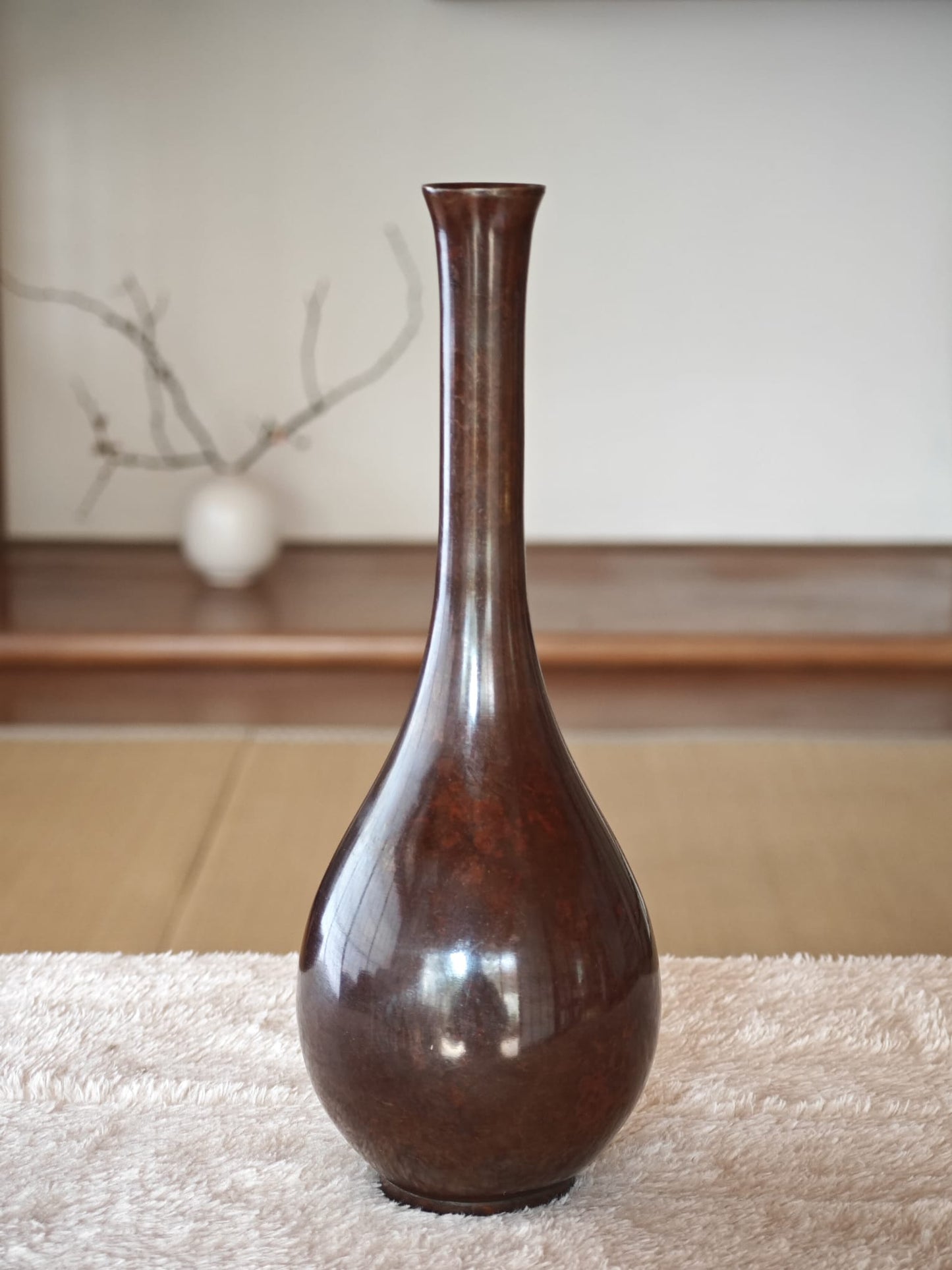 Crane Neck Bronze Vase