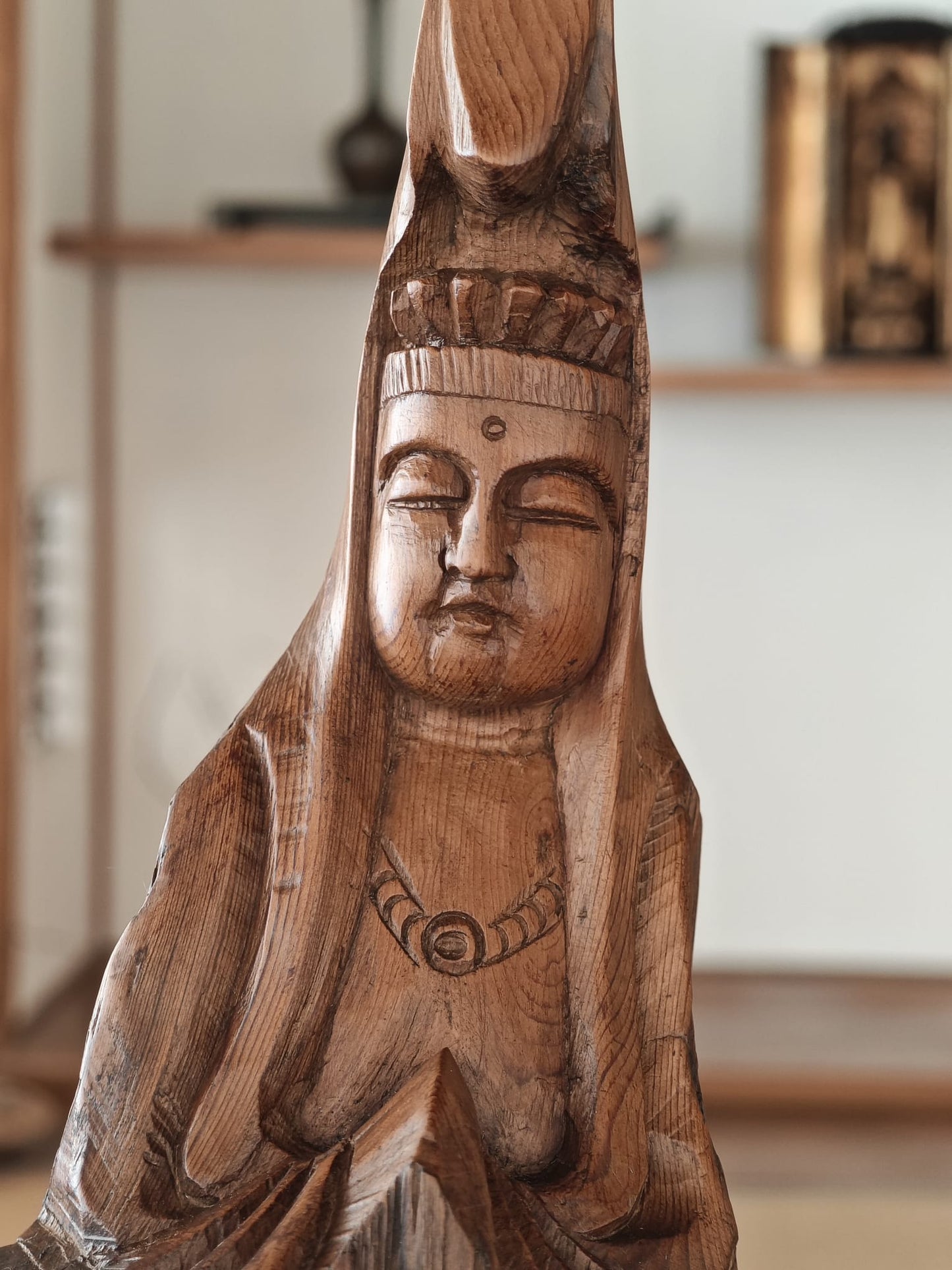 Wooden Standing Guan Yin