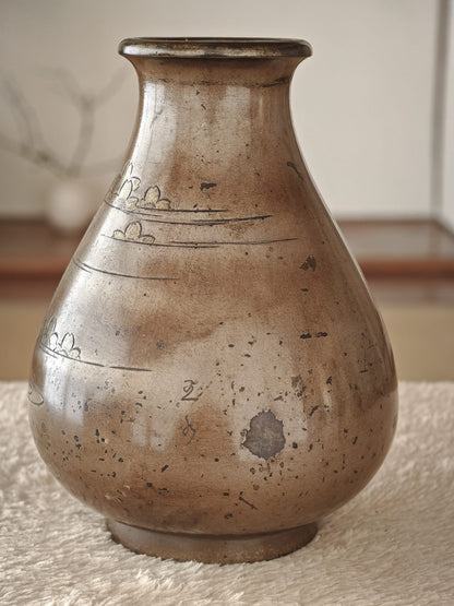 Bronze Vase with Mandarin Duck Motif