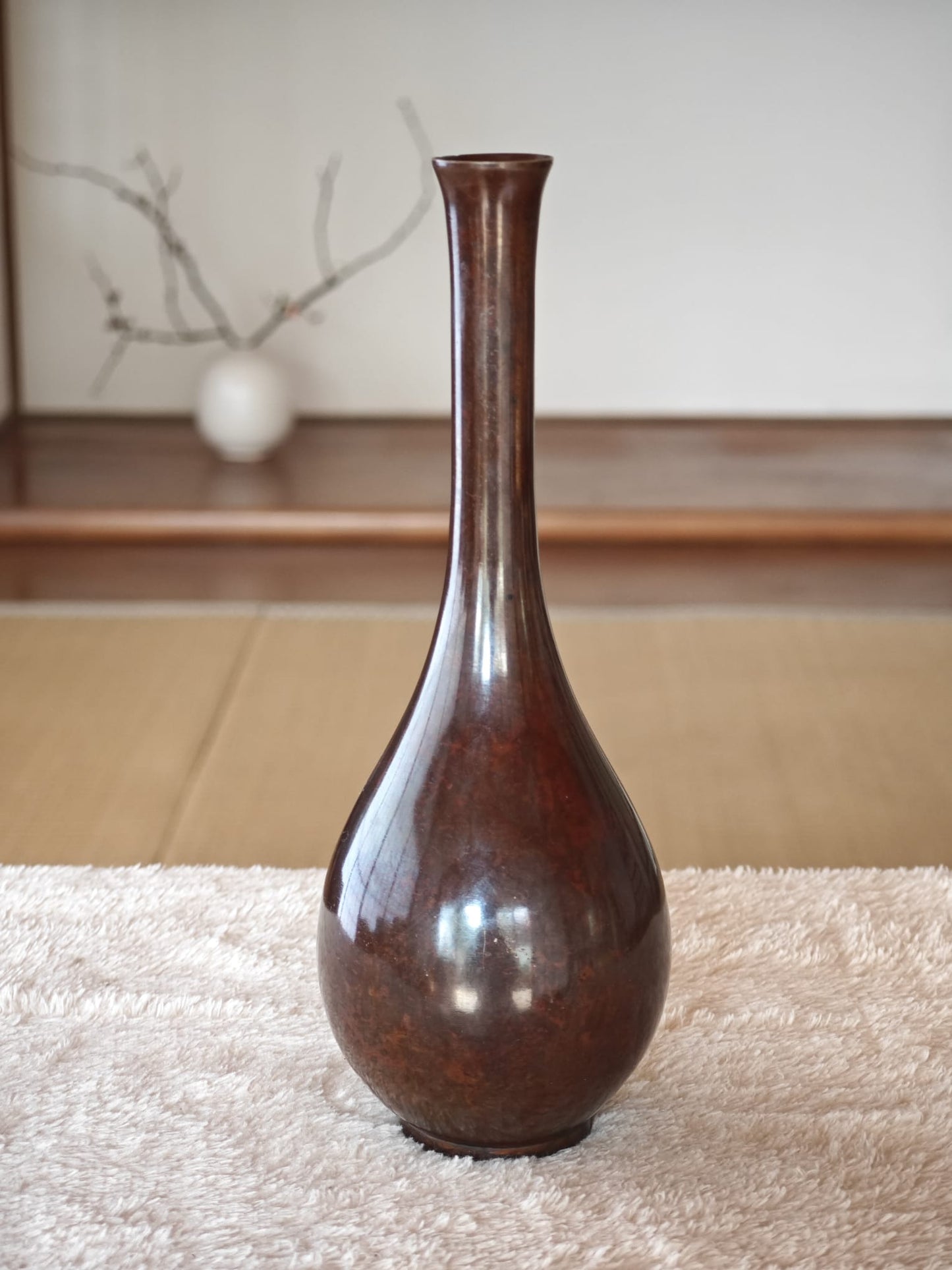 Crane Neck Bronze Vase