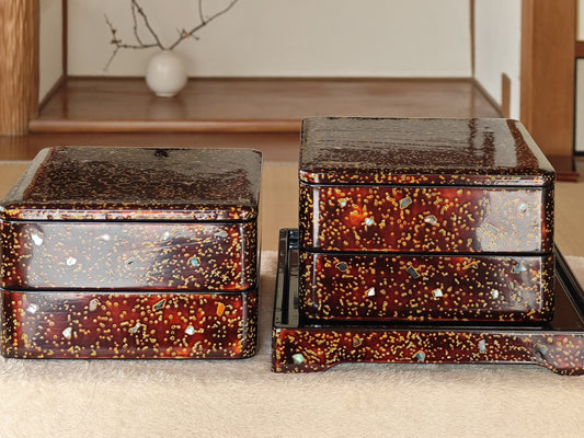 Pair of Lacquer Boxes with Mother of Pearl