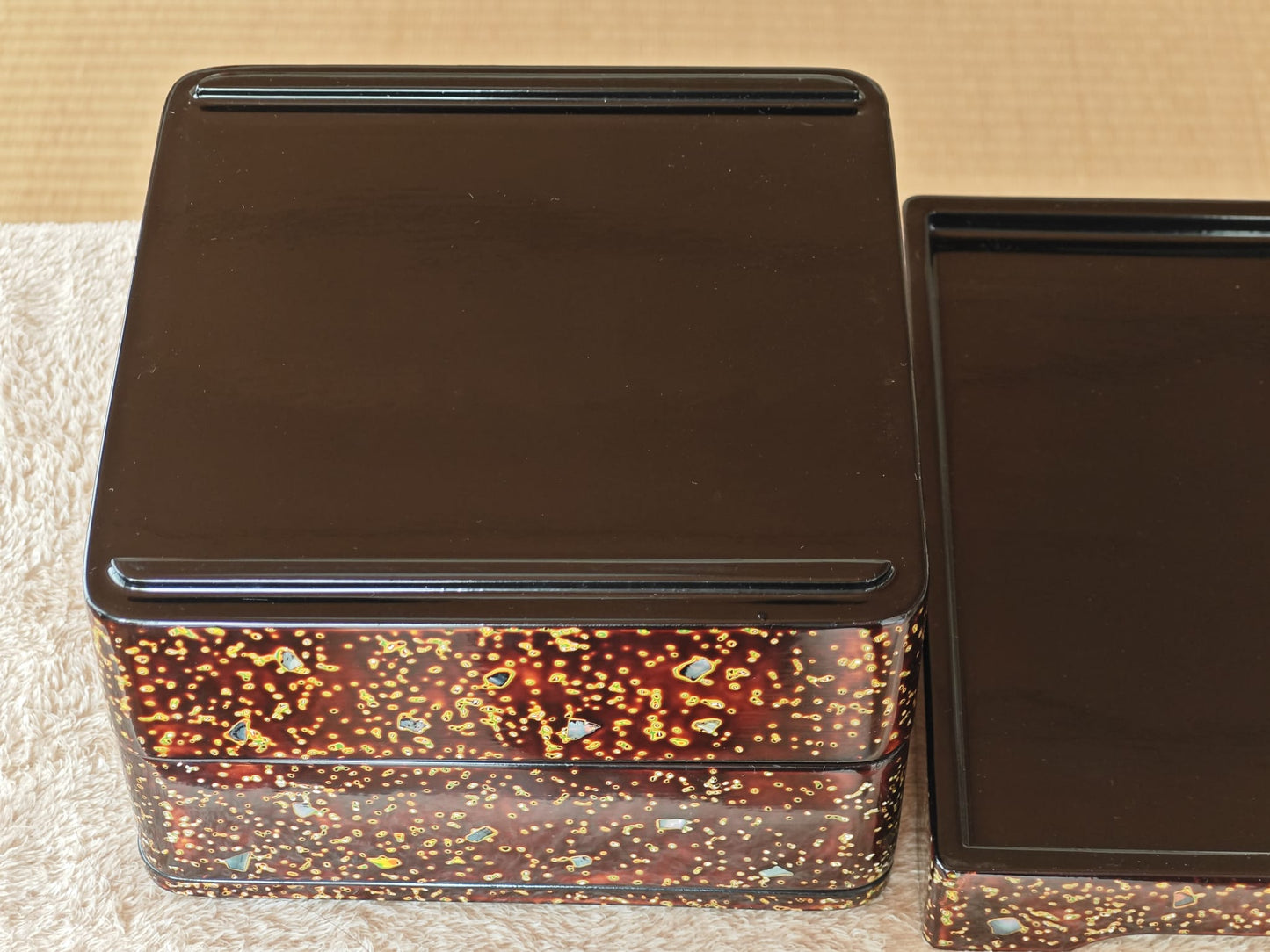 Pair of Lacquer Boxes with Mother of Pearl