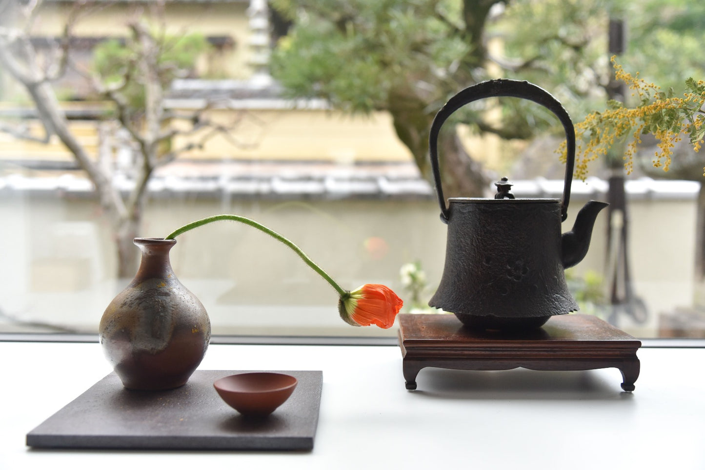Plum Blossom Iron Tea Kettle by Nanbu Koueido
