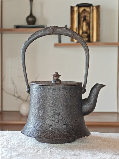 Plum Blossom Iron Tea Kettle by Nanbu Koueido