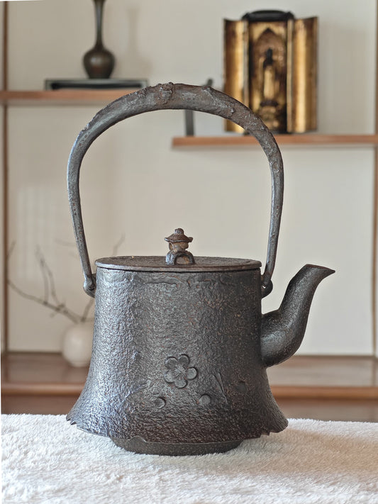 Plum Blossom Iron Tea Kettle by Nanbu Koueido