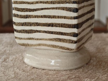 Square Ceramic Vase by Hasegawa Seihō