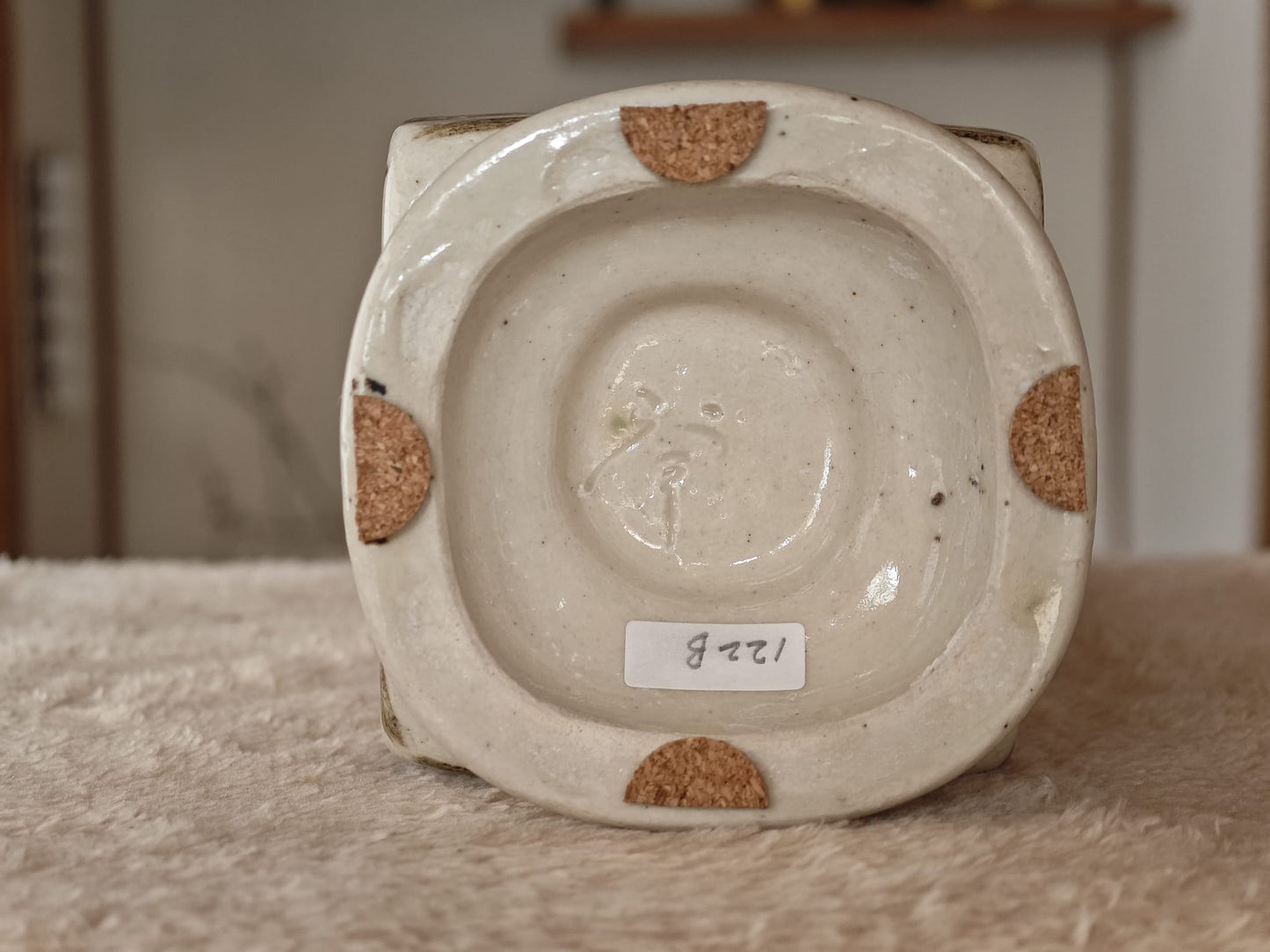 Square Ceramic Vase by Hasegawa Seihō