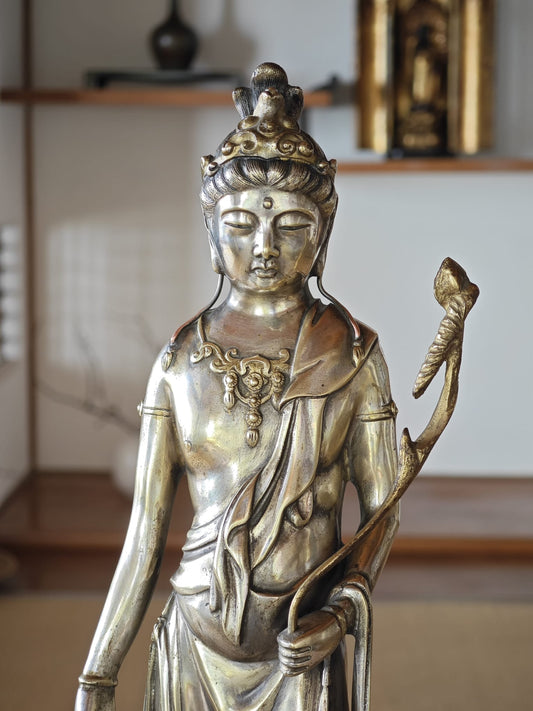 White Brass Guan Yin